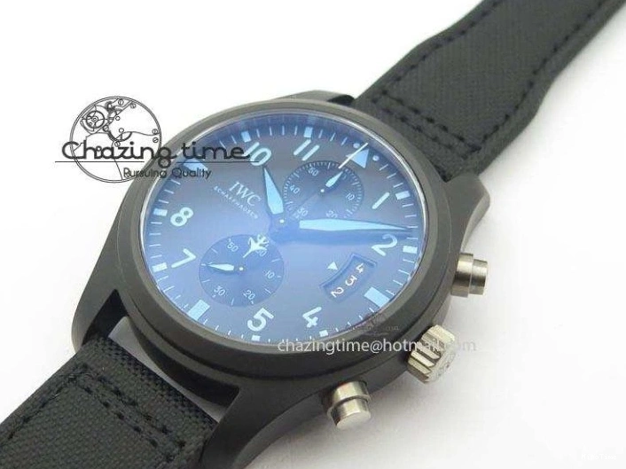 MIROTIME 0521 Pilot Chrono IW388003 Real Ceramic V6F 1:1 Best Edition On Black Nylon Strap A StreetReady 7284